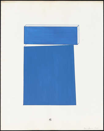 A blue geometric study for a sculpture.