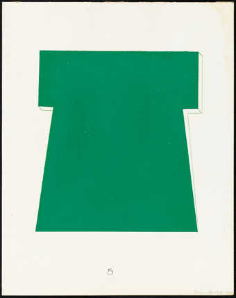 A green geometric study for a sculpture.