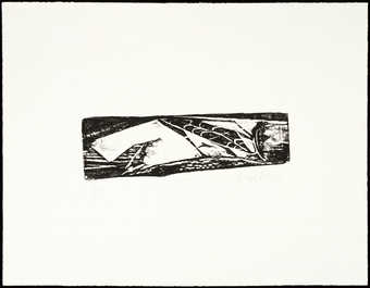 black and white woodcut on paper