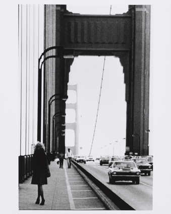 Back view of Roberta on bridge.