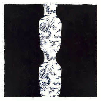 An image of a vase on a black field.