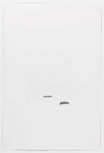 A graphite drawing reproducing a letter to the Army of 3.