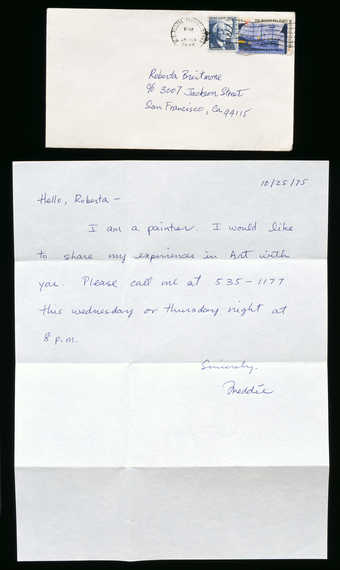 Letter  with envelope written to Roberta.