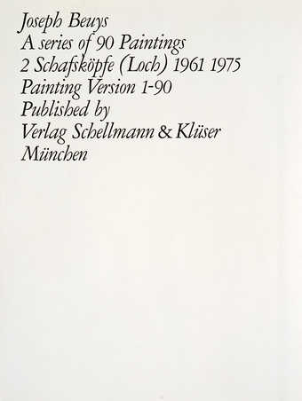 184-page book of blueprints based on a series of 90 different paintings by Beuys. Offset text on...