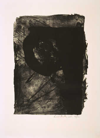 A lithograph from one stone printed in black
