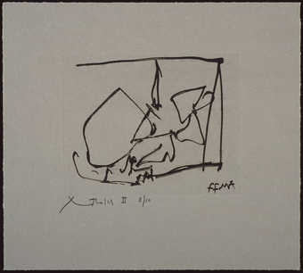 Lift-ground etching and aquatint form one copper plate printed in black.  Image is the same as...