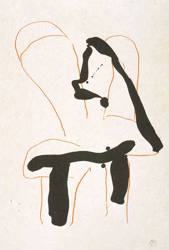 A lithograph from two aluminum plates printed in sanguine and black.  This eidition of prints was...