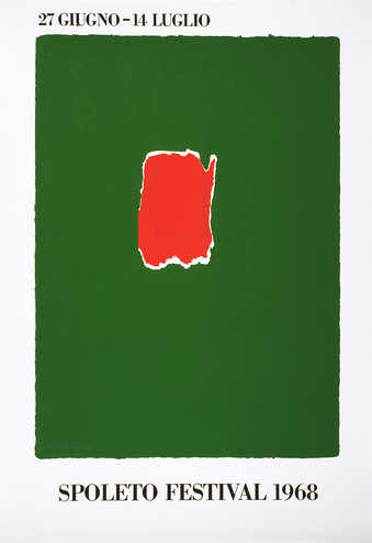 screenprint printed in green, red, and black