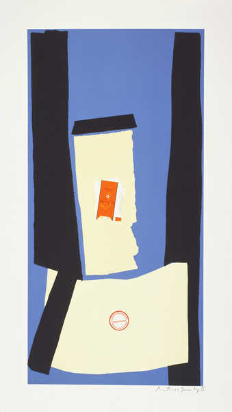 lithograph, paper collage