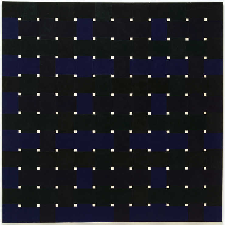grid composed of small (1" x 1") white squares.  In between white squares are...