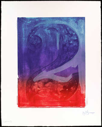 A color image of the figure 2.  A lithograph from one stone and two aluminum plates.