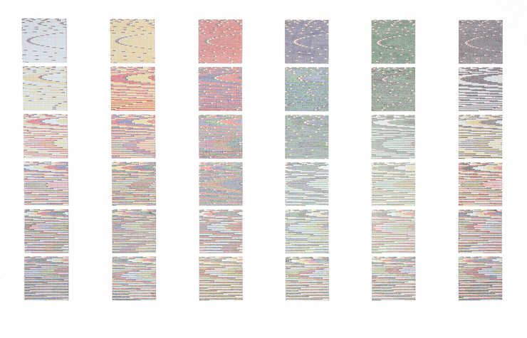 computer-like line images forming overall design