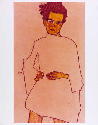 Images of Schiele works that the artist photographed from books
