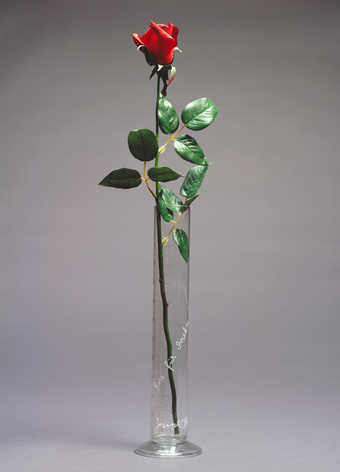 Glass cylinder (.1) is shown with a fresh, long-stemmed rose to be changed weekly or as needed....
