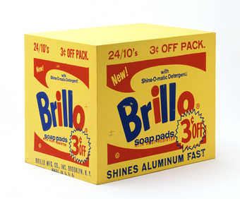 a wooden painted /printed Brillo grocery store box