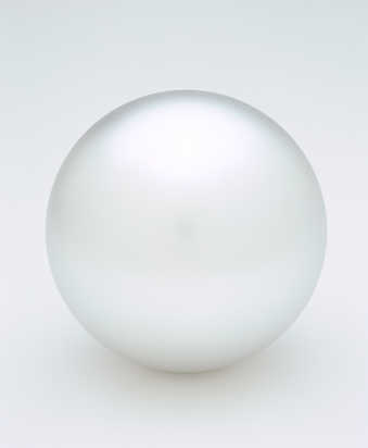 a plastic sphere painted with metallic silver paint