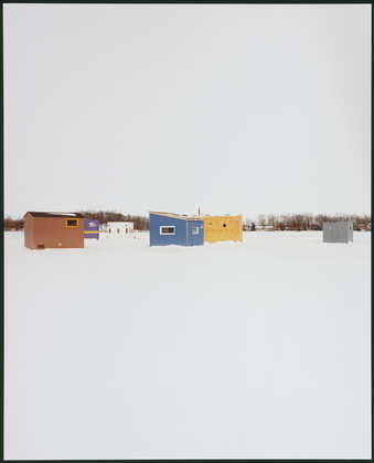 Images of icehouses photographed on Lake Mille Lacs, Lake Minnetonka, and White Bear Lake (and...