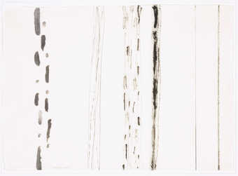 black vertical markings on white paper