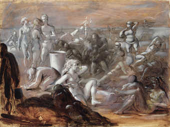 bathers at Coney Island beach