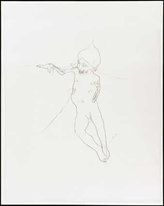 A figurative drawing of a young boy.