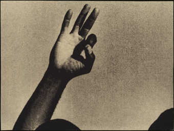 Black and white images of hands touching people on various body parts