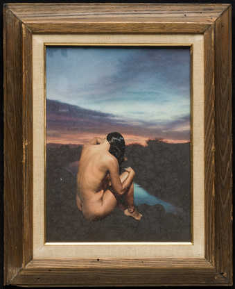 nude, back turned, shore