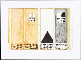 An image of room interiors and the profiles of catenary paintings.
