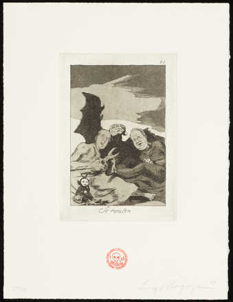 A remake of Goya's Caprichos with contemporary subject matter.