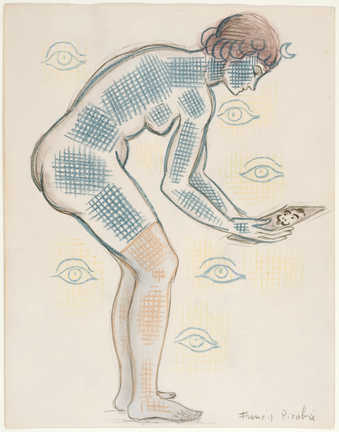 Woman looking at photograph