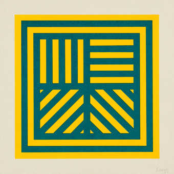 An oil base woodcut from 4 passes through the press on two woodblocks.