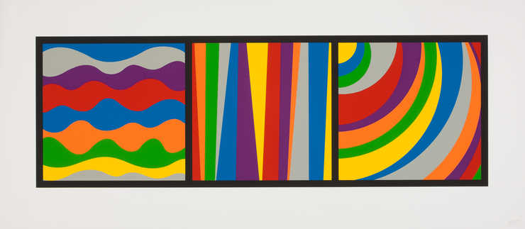 A screenprint made from 26 passes on nine screens.