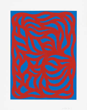 A linocut from two blocks.  Duplicate of 2000.391