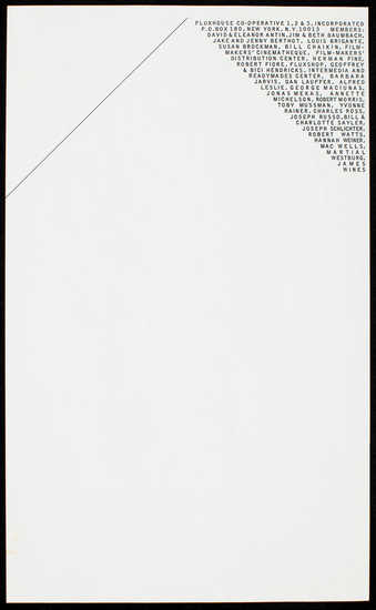 Black print on light grey paper; stationery for the Fluxhouse Cooperative 1,2,3 in NYC.
