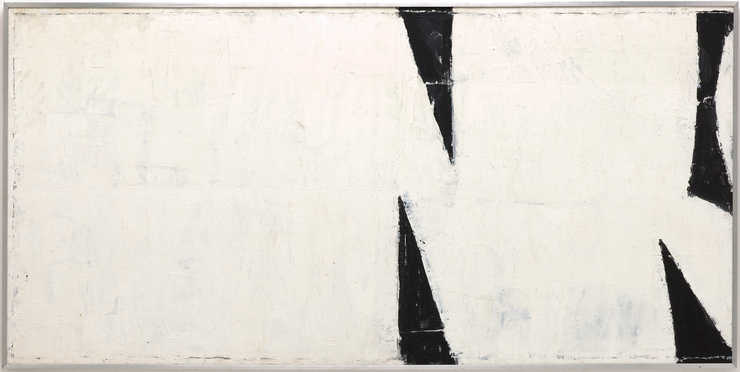 large white "N"-shaped images on black field