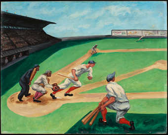 scene of a baseball game.