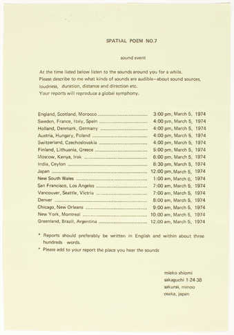 Black print on green watermark lined paper.  An instruction sheet/invitation to participate in...