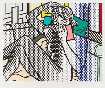 original 12 color relief print on white paper printed from 1 aluminum base plate and 10...